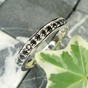 楽天市場】ハーフエタニティリング ブラックダイヤモンドリング K10