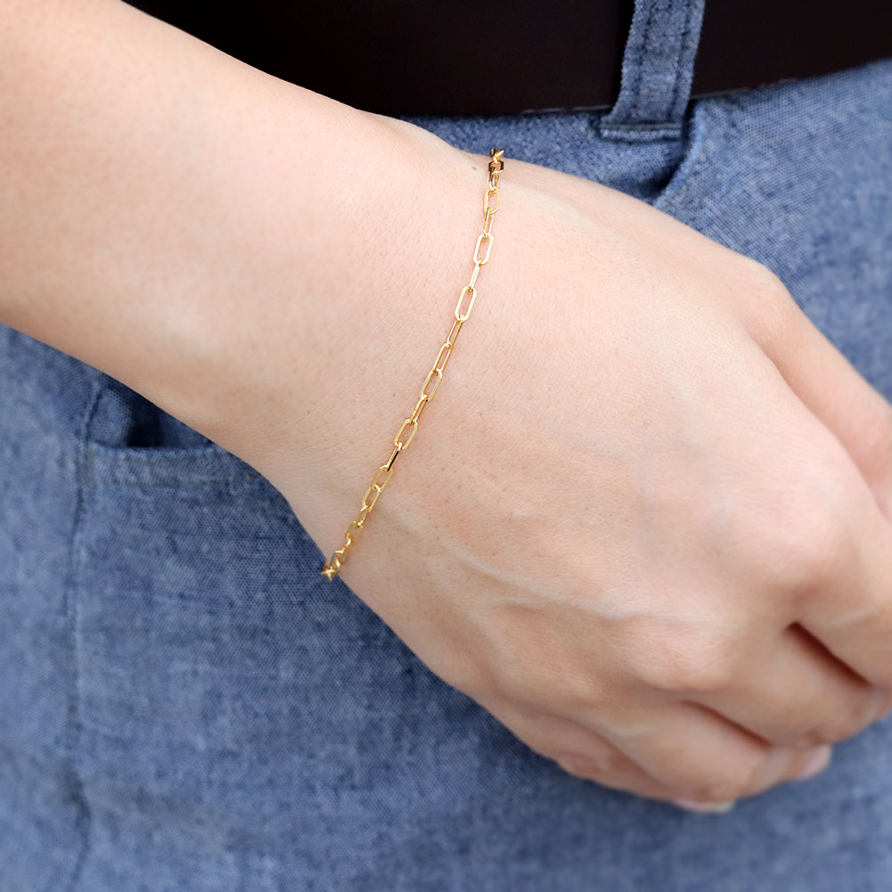 楽天市場】24金 ブレスレット メンズ ペーパークリップ 純金 チェーン