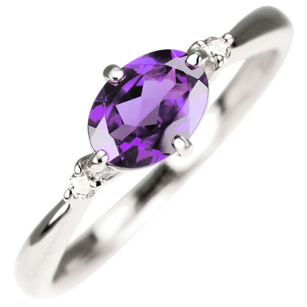 楽天市場】プラチナ アメジスト 指輪 レディース 大粒 リング 2月