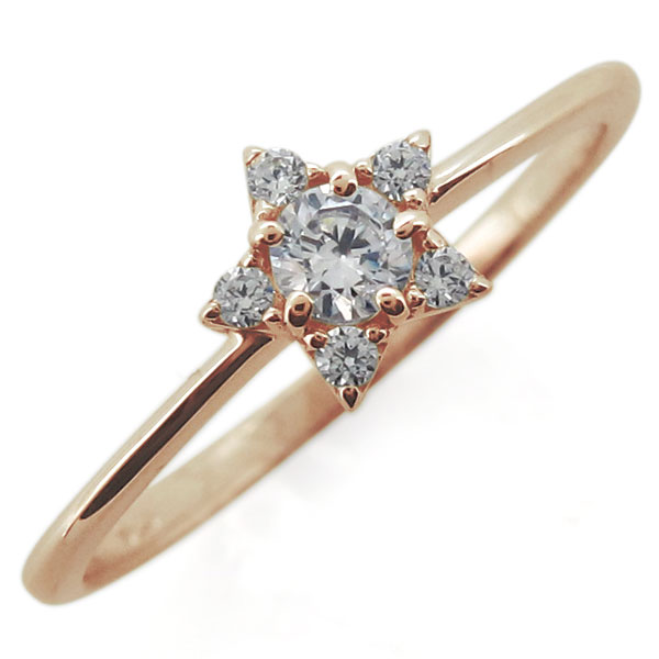 楽天市場】ダイヤモンド リング 星モチーフ スター 指輪 10金