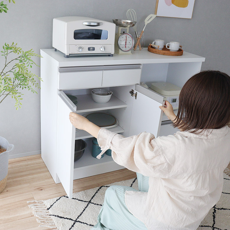 楽天市場】キッチンカウンター カウンター 食器棚 幅120cm 幅90cm 完成