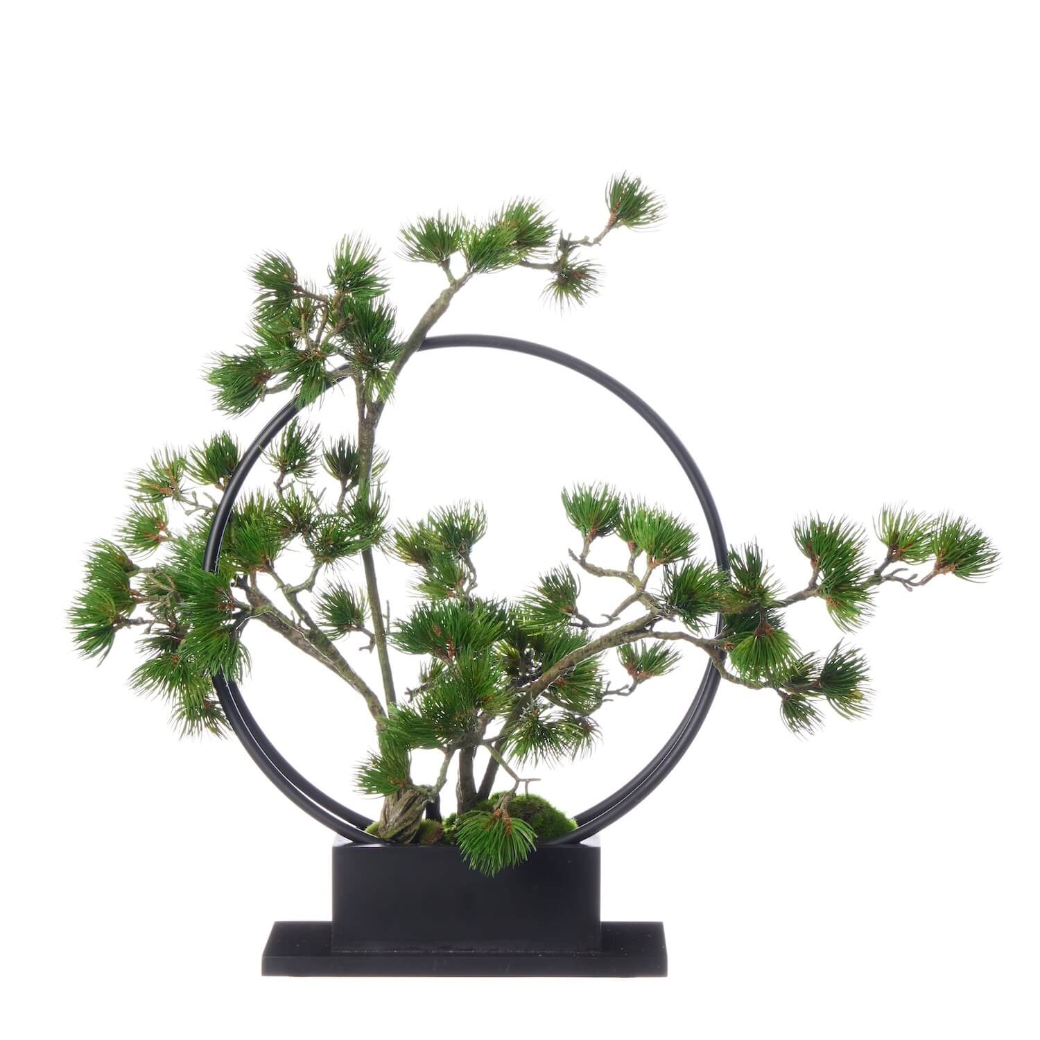 金属製 盆栽風 福松 ガラスケース付き 盆栽 松 9号｜純金製置物/ガラス