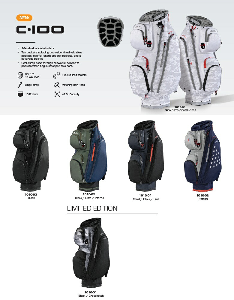 楽天市場】Sun Mountain 2026 C-Series C-100 Cart Bag サン