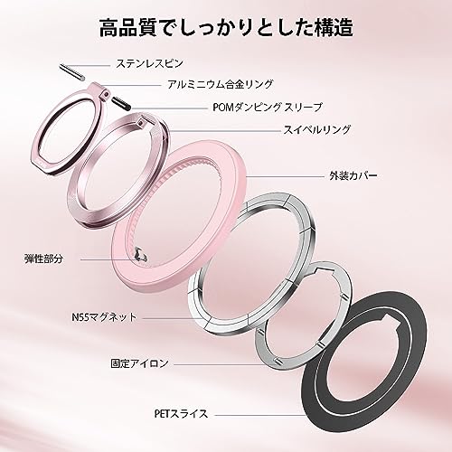 楽天市場】Syncwire MagSafe対応 スマホリング 両面磁力 360度回転