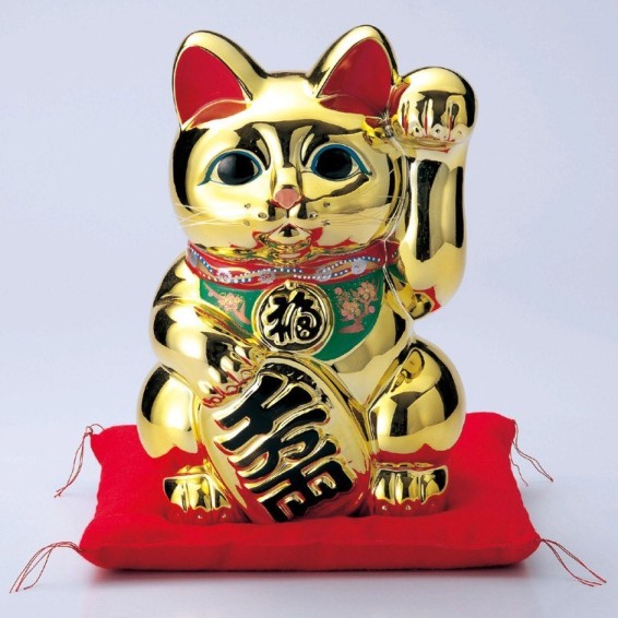 常滑焼 金色 招き猫 貯金箱 42cm 常滑焼 金色 招き猫 貯金箱 42cm