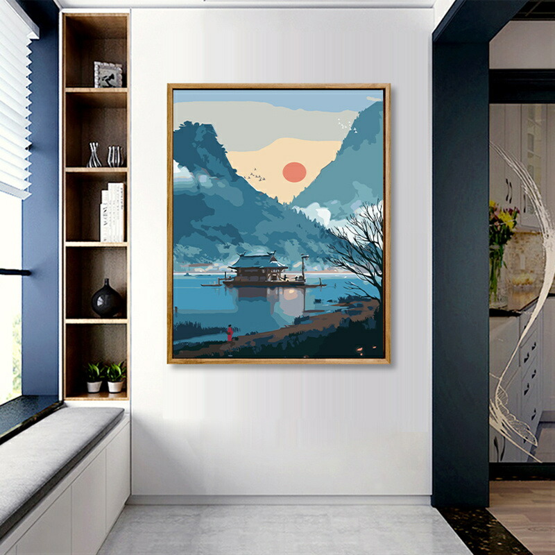 楽天市場】数字油絵 草木 風景 塗り絵 油絵セット 工具付き 内枠付き