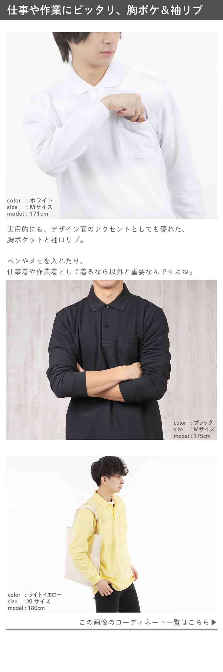 楽天市場】【5枚セット】ポロシャツ 長袖 メンズ レディース ビジネス