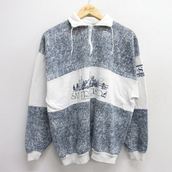 楽天市場】【中古】古着 長袖 ハーフジップスウェット メンズ 90年代