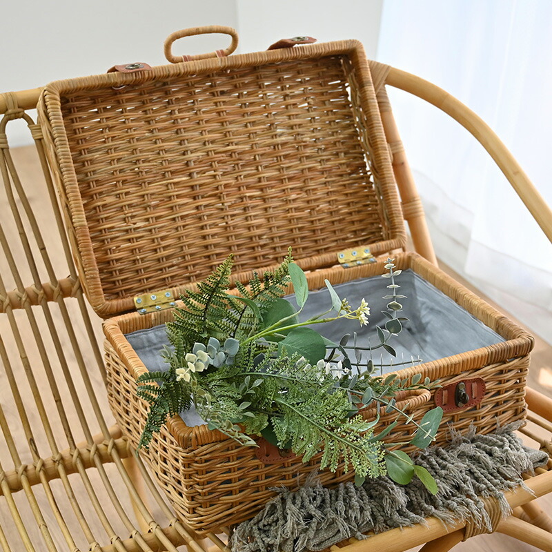 楽天市場】アジアン ラタントランクバスケット 大容量 Mサイズ