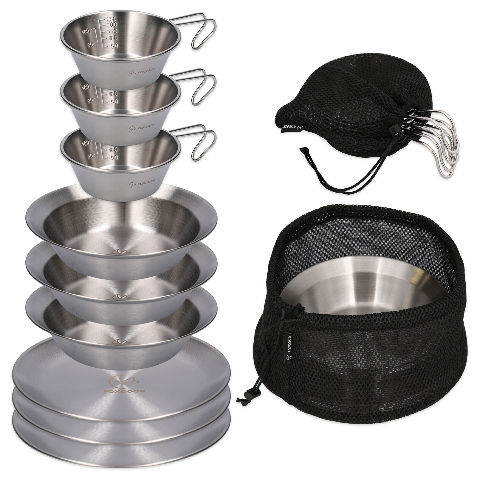 楽天市場】FOXDOOR アウトドア 食器セット 3種 各3点 計9点 シェラ