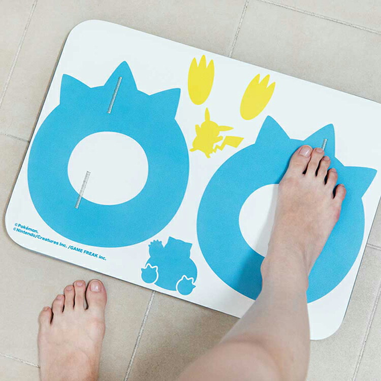 楽天市場】バスマット 体重計 ピカチュウ カビゴン スマホ連動 珪藻土