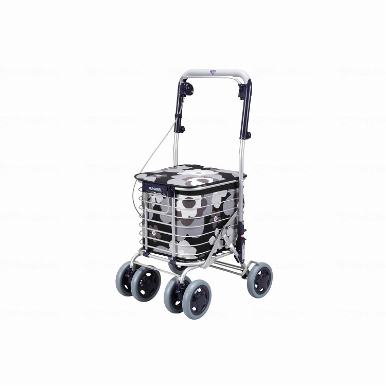 ユーバ産業 ユーバ産業 スワレル AS-0275 花柄モノトーン シルバーカー