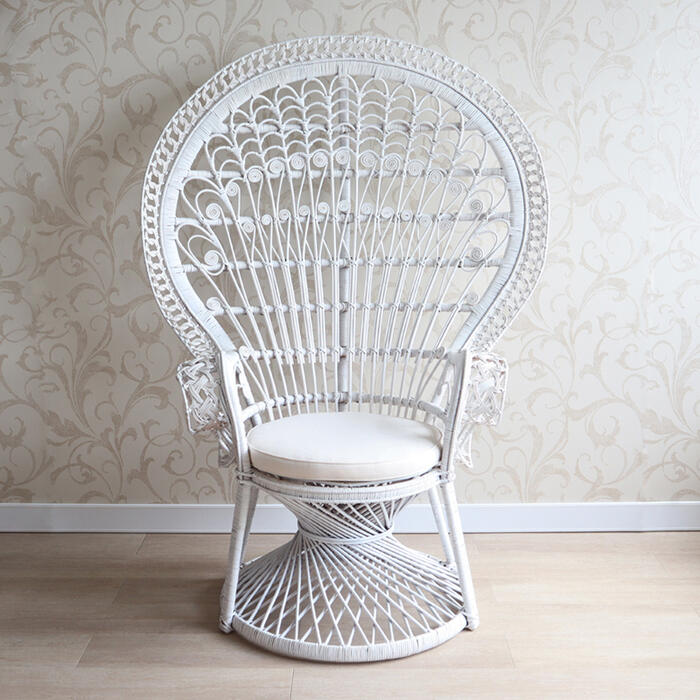 楽天市場】ポイント10倍SALE籐編み ピーコックチェア ホワイトラタン