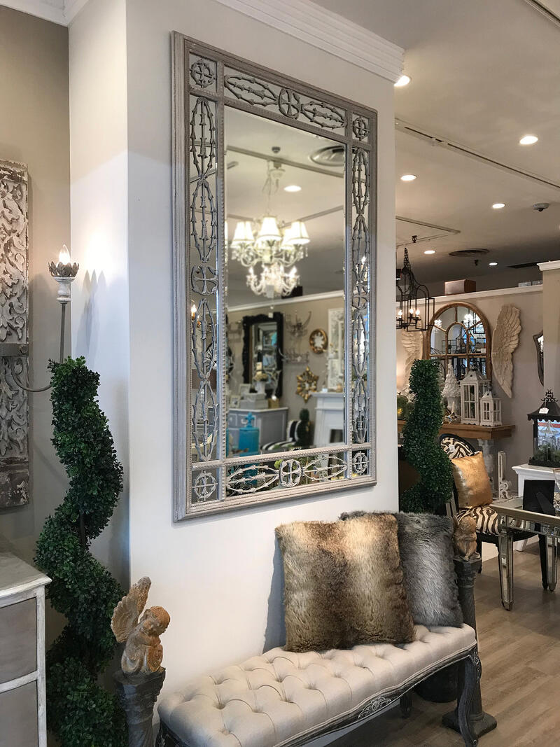 楽天市場】シャビーシック ウォールミラー グレージュアンティーク