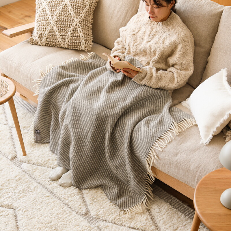 楽天市場】ウール ブランケット Silkeborg ダナーヤ ストライプ 85×130