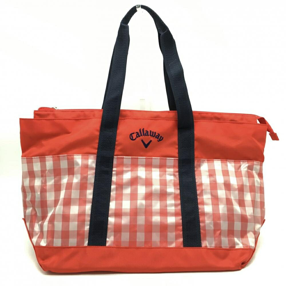 パーリーゲイツ◇ギンガムチェック カートバッグ 仕切&ポーチつき