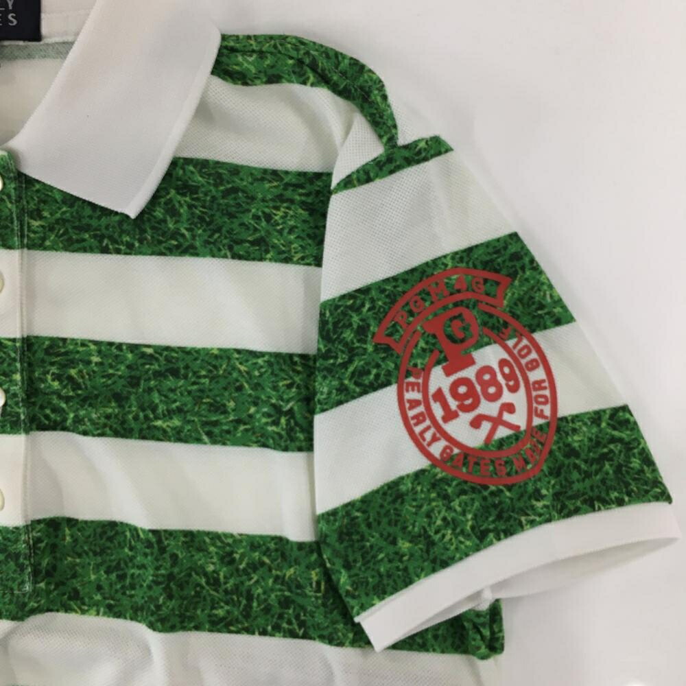 楽天市場】【美品】パーリーゲイツ 半袖ポロシャツ 白×グリーン