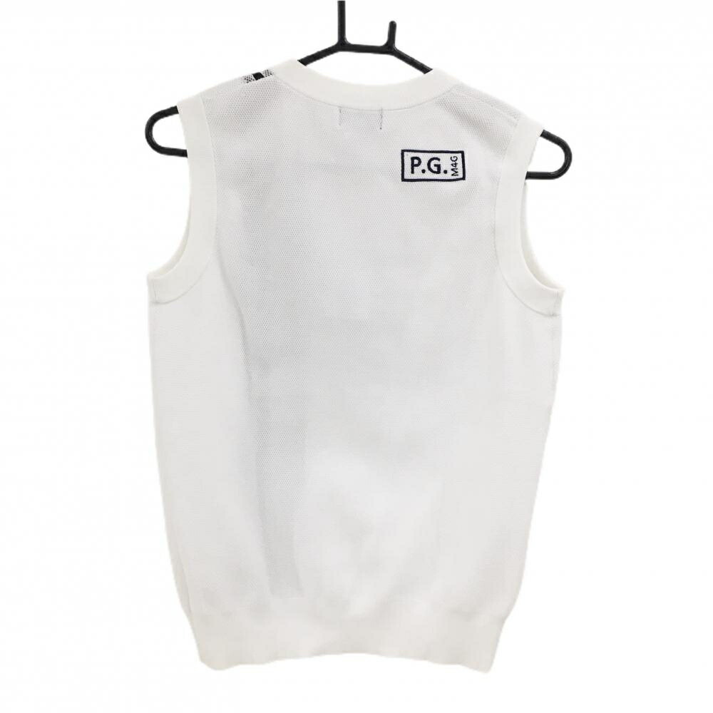 楽天市場】【新品】パーリーゲイツ ニットベスト 白×黒 Vネック ロゴ