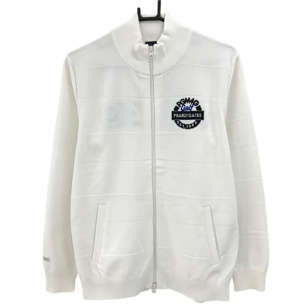 楽天市場】【超美品】パーリーゲイツ ニットジャケット 白 ボーダー