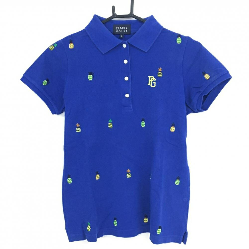 楽天市場】パーリーゲイツ 半袖ポロシャツ ブルー パイナップル
