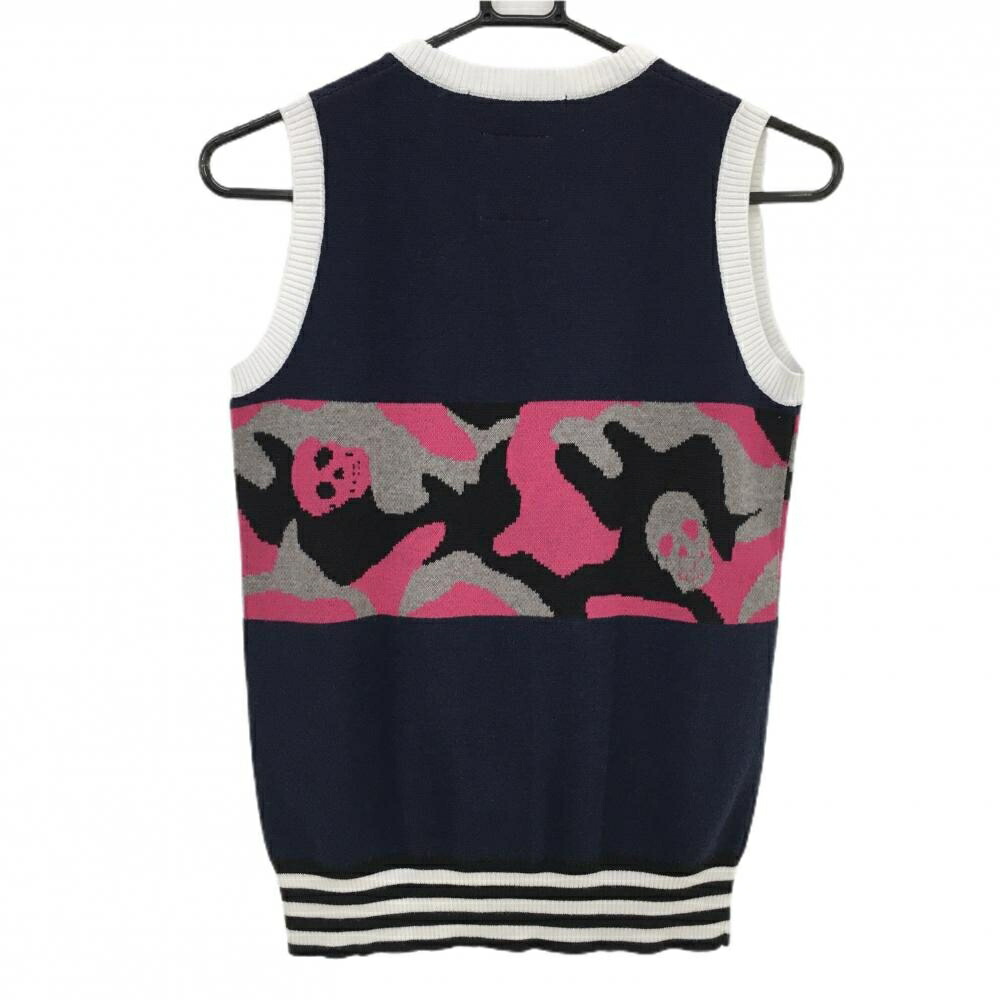 楽天市場】【超美品】マークアンドロナ ニットベスト ネイビー×ピンク