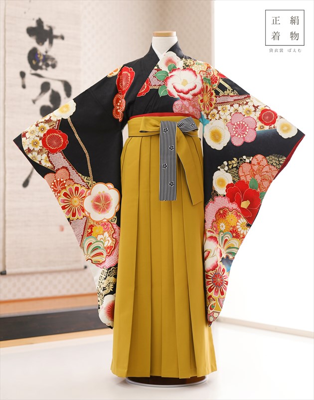 楽天市場】卒業袴レンタル 女の子 小学校卒業式 正絹着物 h0259 小学生