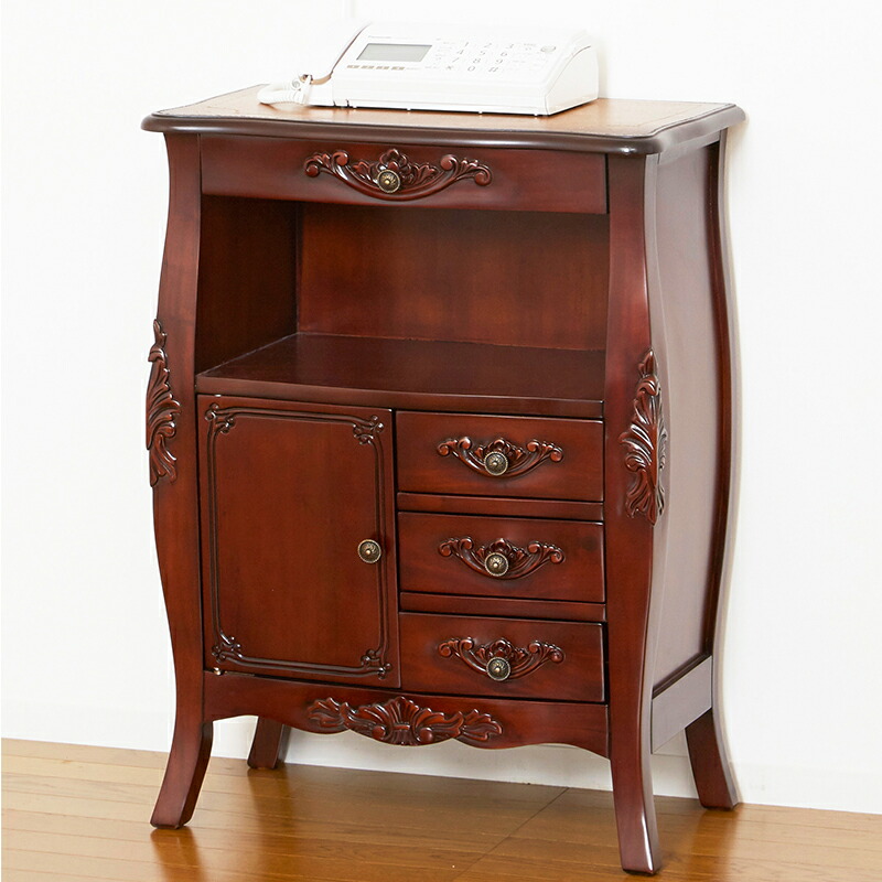 楽天市場】アンティーク風FAX台 ファックス台 電話台 アンティーク