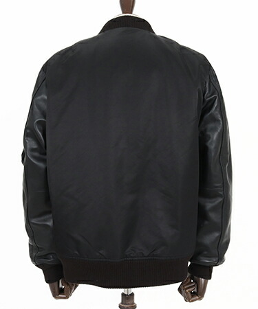 楽天市場】【CAMBIO(カンビオ)】ナイロンツイル×レザーMA-1ジャケット