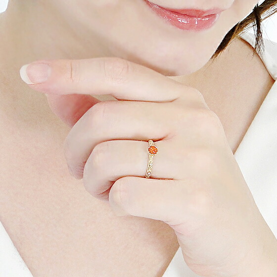 楽天市場】K18YG 珊瑚 & ダイヤモンド リング 【送料無料】【代引