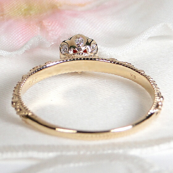 楽天市場】K18YG 珊瑚 & ダイヤモンド リング 【送料無料】【代引