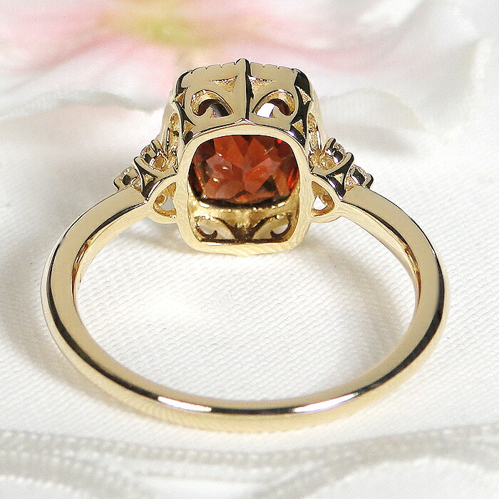 楽天市場】K18YG ガーネット & ダイヤモンド リング 【送料無料