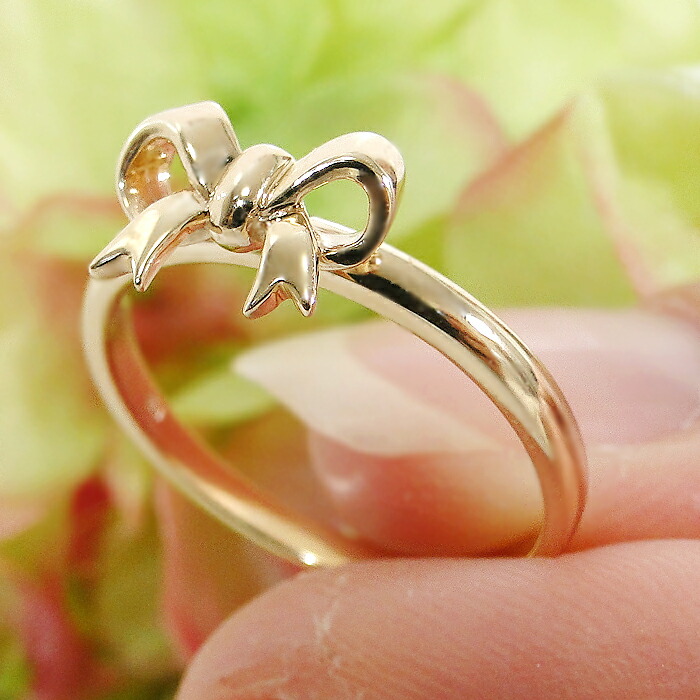 楽天市場】【メーカー直販価格】K10YG リボンモチーフ リング【送料