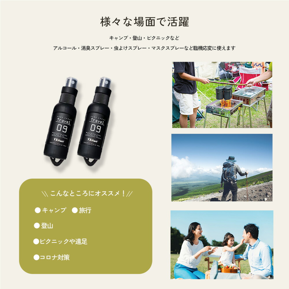 楽天市場】アルコールスプレー おしゃれ 50ml 携帯 携帯用 カラビナ