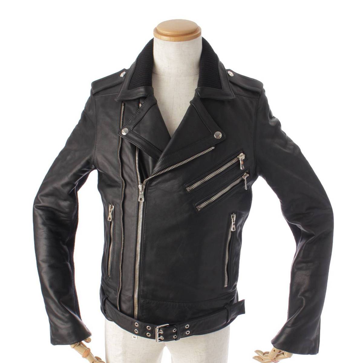 楽天市場】【バルマン】Balmain メンズ リブ切替 ダブル レザー