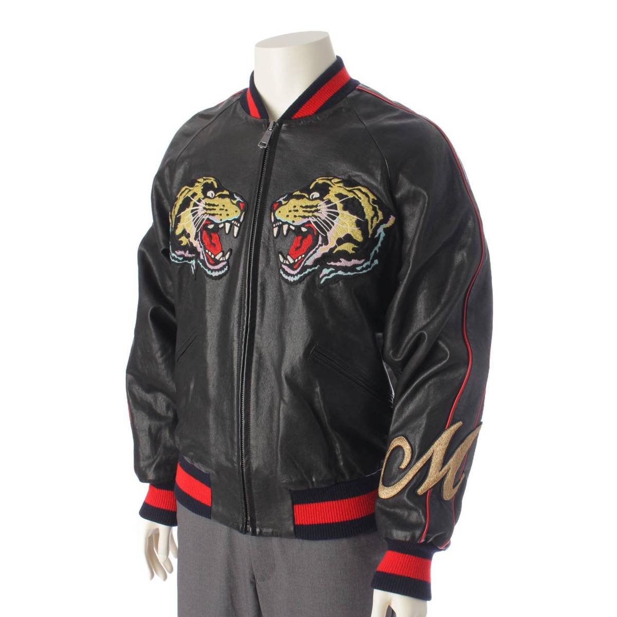 楽天市場】【グッチ】Gucci DIY メンズ レザー タイガー ボンバー