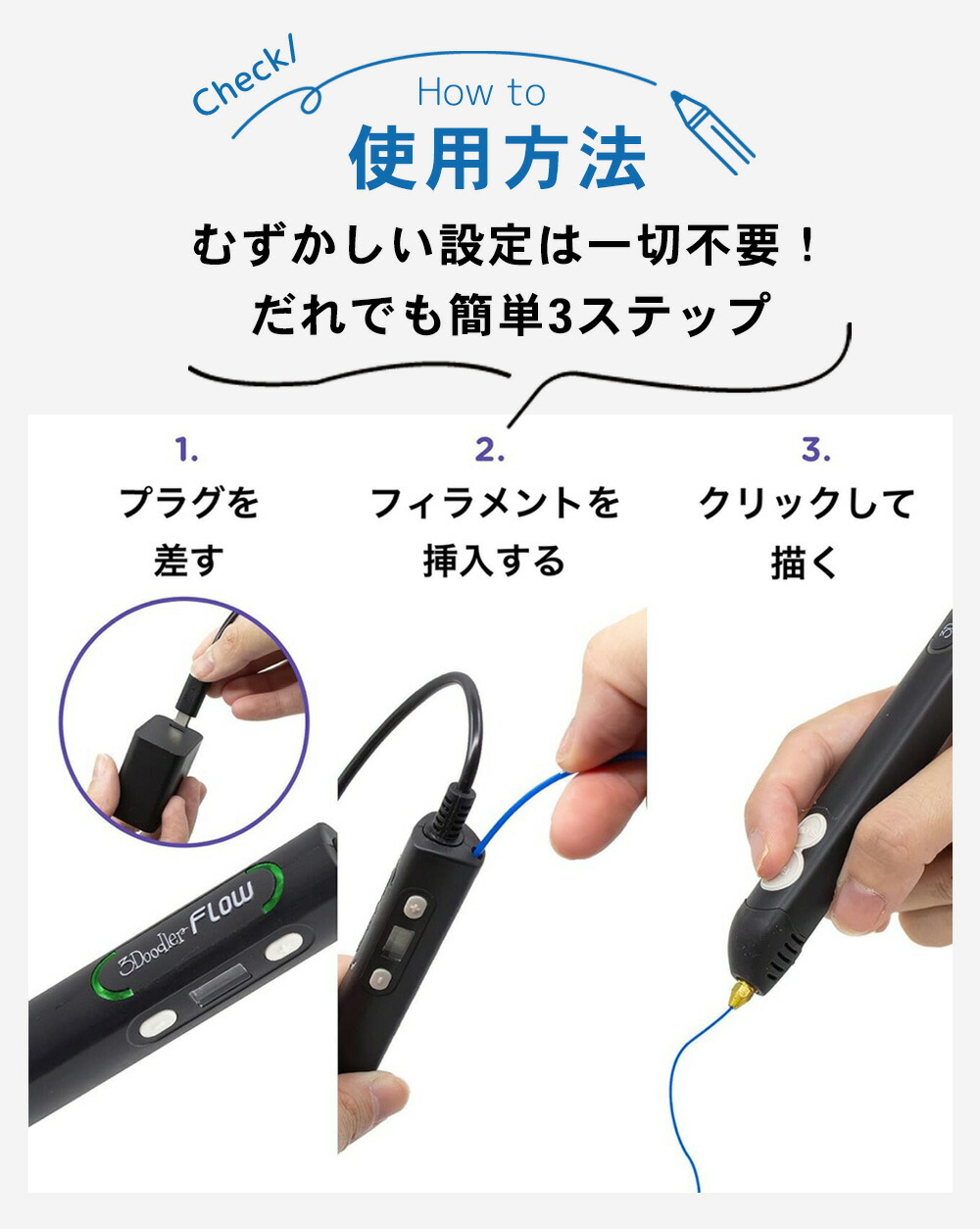 楽天市場】【公式 世界350万販売】 3Dペン 高性能 3Doodler Flow