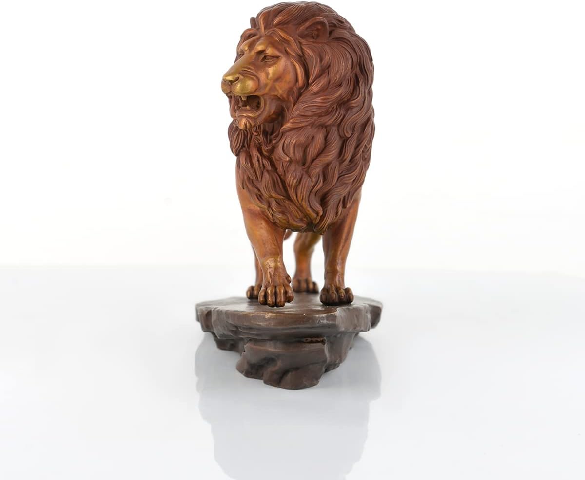 楽天市場】ブロンズ色 コパー純銅製 百獣の王ライオン彫像 彫刻
