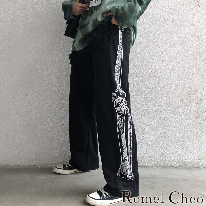 楽天市場】RomelCheo 骨柄スウェットパンツ スケルトン スカル ドクロ