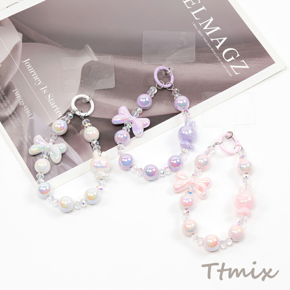 楽天市場】ビーズストラップ ビーズキーホルダーストラップ スマホ