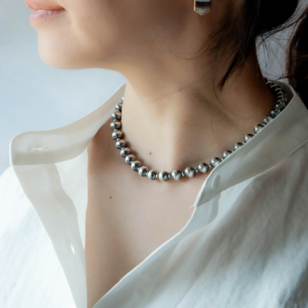 楽天市場】ナバホパール ネックレス シルバー925 8mm メンズ