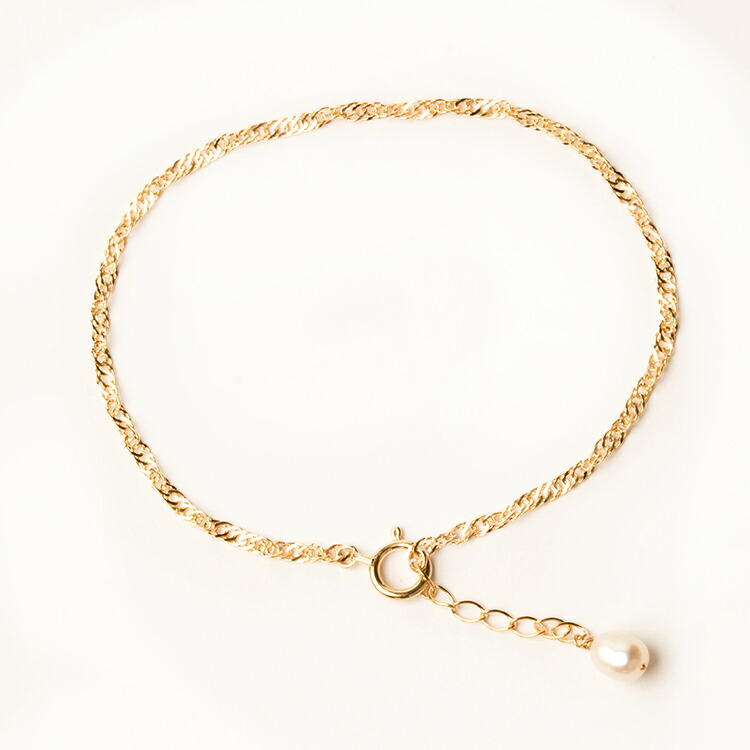 楽天市場】ブレスレット 18金 K18 18k ゴールド パール 真珠 淡水