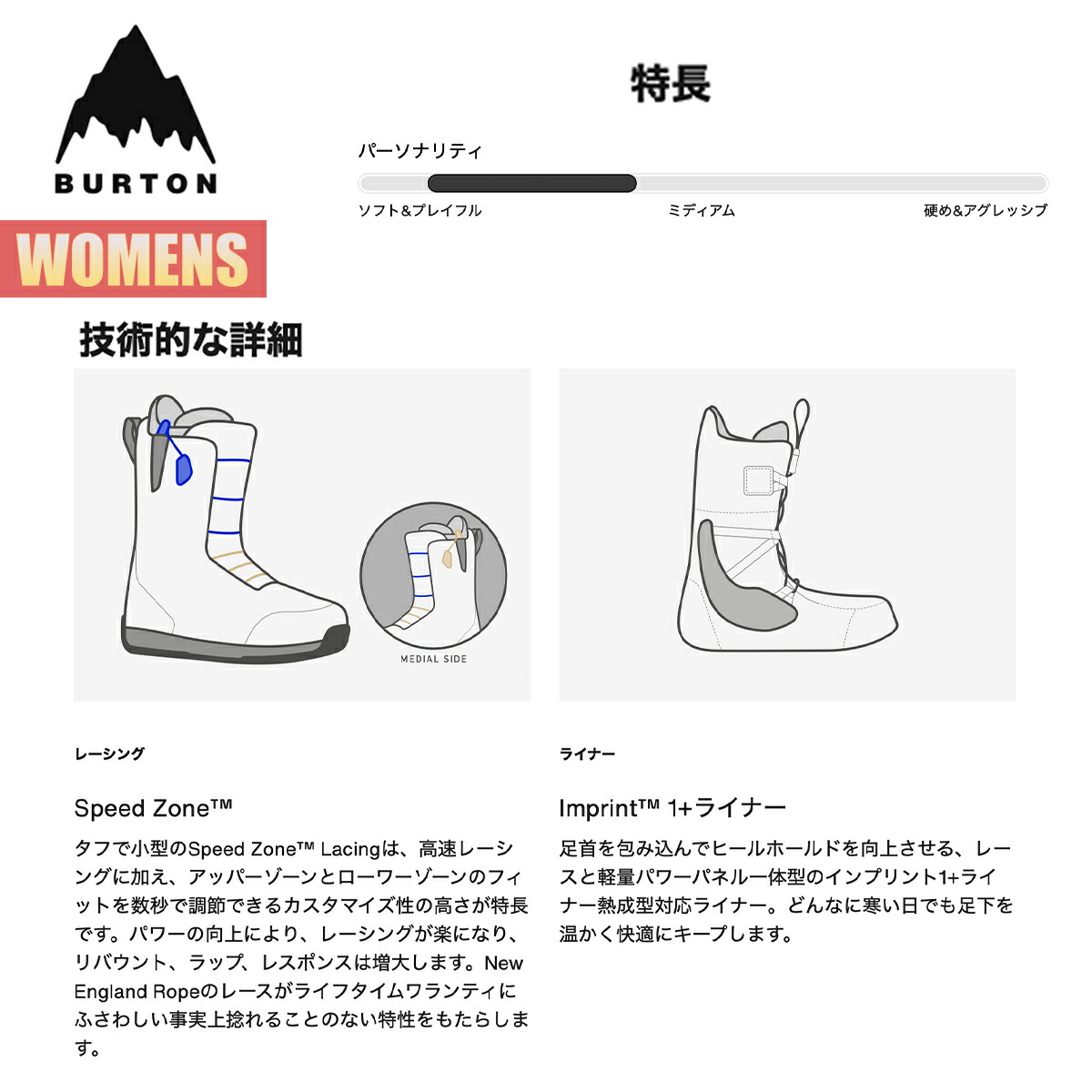 楽天市場】バートン スノーボードブーツ レディース 25-26 Burton