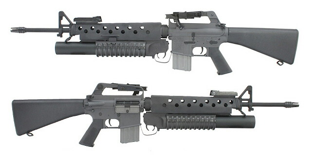 楽天市場】電動ガン TOP EBB AR15/M16 M203ランチャーセット【エアガン