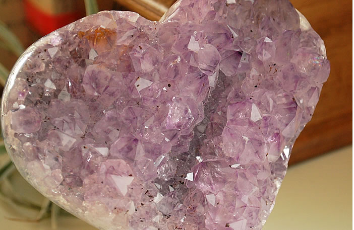 楽天市場】【アクリル台座付き】アメジスト ハート型クラスター 原石