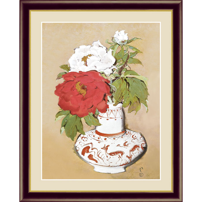 楽天市場】川端龍子 冨貴図 42×34cm 日本画 かわばた りゅうし 花瓶 花