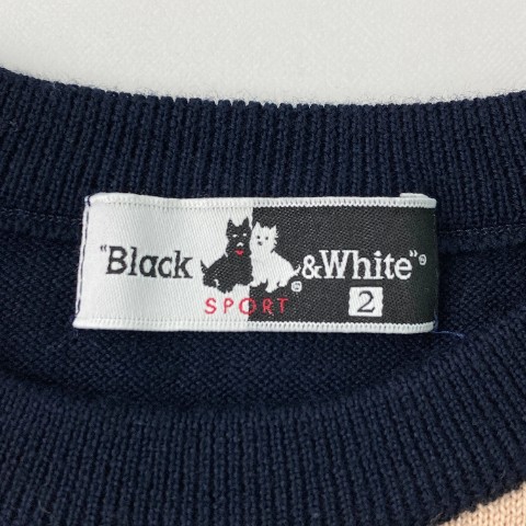 楽天市場】BLACK&WHITE ブラックアンドホワイト ニットセーター 総柄