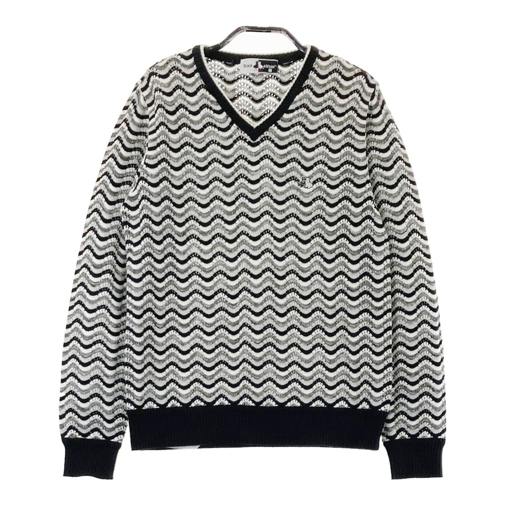 楽天市場】BLACK&WHITE ブラックアンドホワイト Vネック ニット