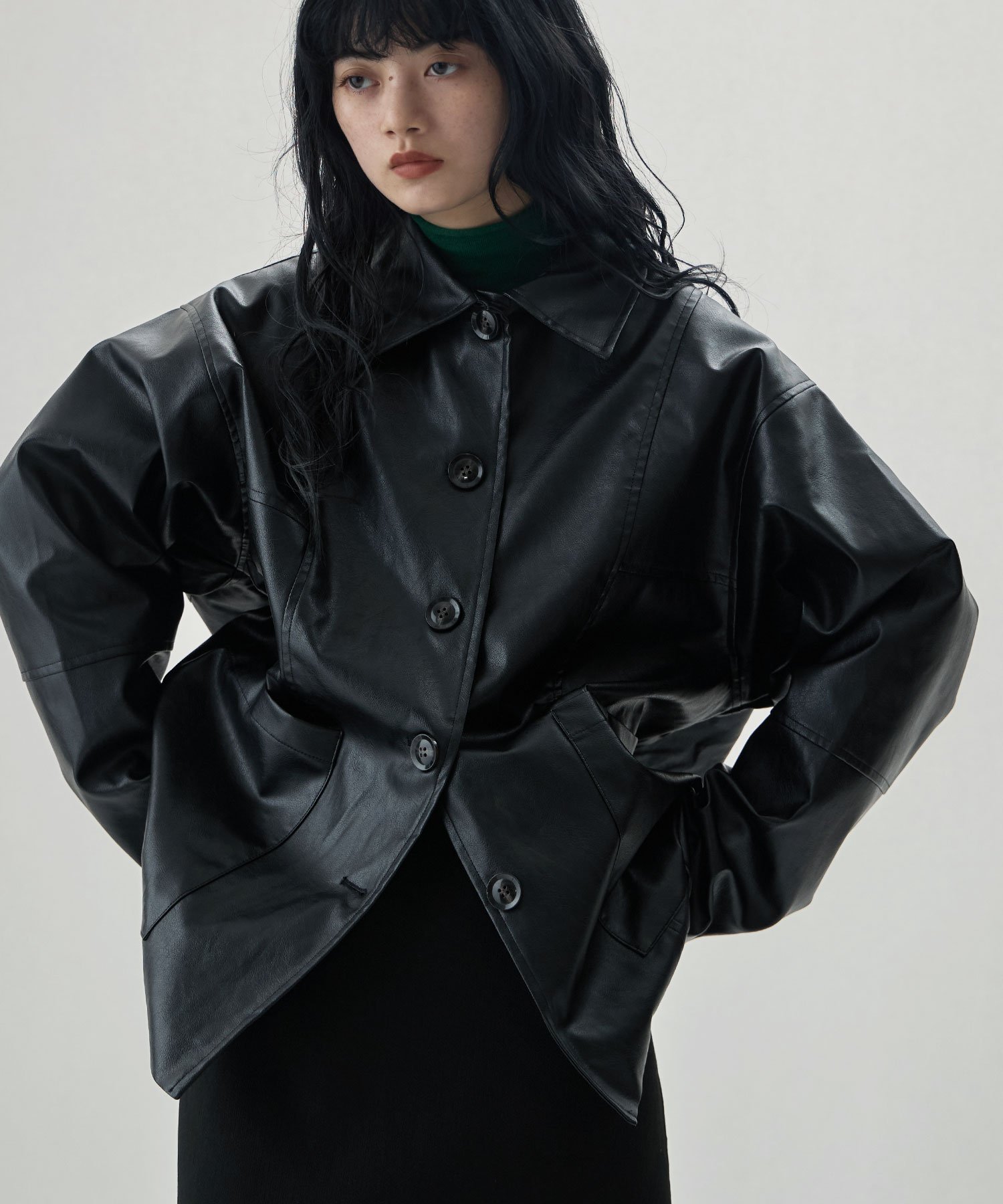 bflat｜2wayボアカラーフェイクレザーカバーオール | Rakuten Fashion