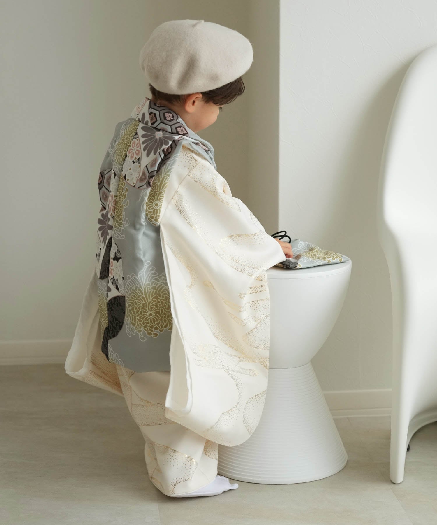 utatane｜ひよこ商店 七五三 着物 3歳 男の子 被布セット ミント七宝