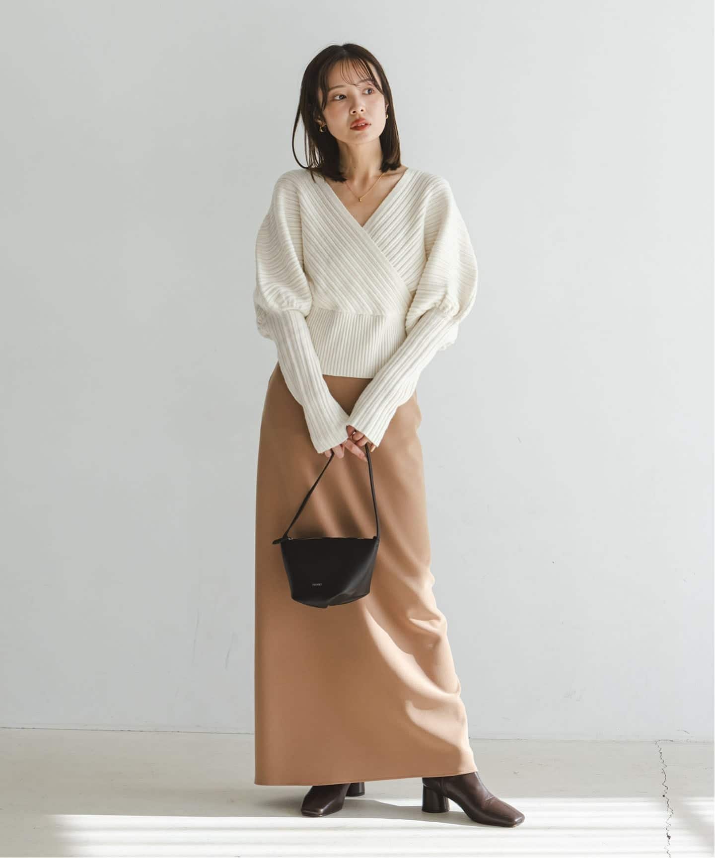 NOBLE｜カシュクールランダムリブニットプルオーバー | Rakuten